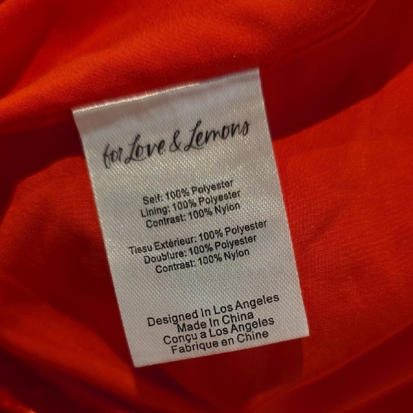 NWOT FOR LOVE AND LEMONS FROSTED ORGANZA MINI DRESS IN RED #2 SIZE S - Picture 8 of 8